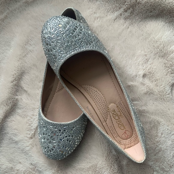 Bedazzled Silver Flats - Picture 2 of 3